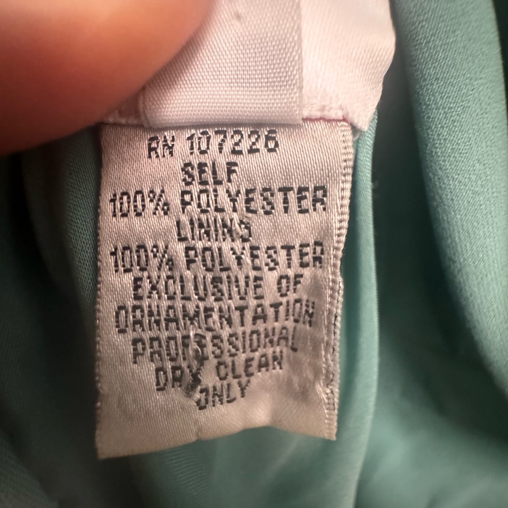 Pamella by Pamella Roland Teal/Green Embellished Long Dress/ Evening Gown - Picture 11 of 16